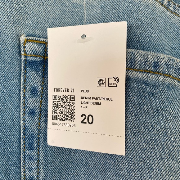 Forever 21 90's Fit Pinch Waist Loose Fit Relaxed Leg Jeans 20 NWT Button Fly - Picture 8 of 8
